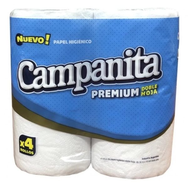 BULTO PAPEL HIG. x 30 MTS DOBLE HOJA CAMPANITA ( 12 PAQ. DE 4u)
