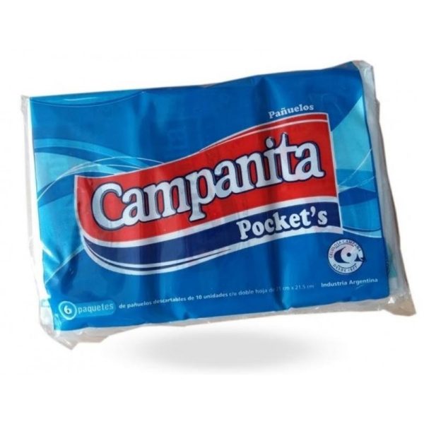 PAÑUELO POCKET "CAMPANITA" PACK 6 PAQ x 10 u