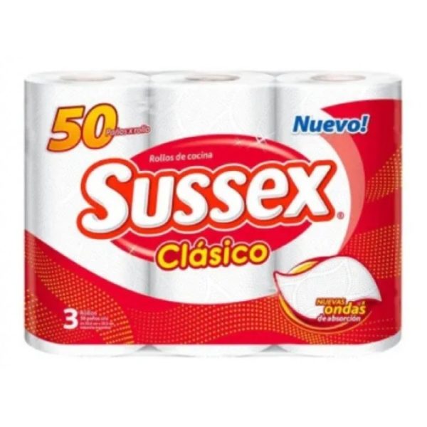 BULTO ROLLOS DE COCINA  x 30 ROLLOS x 50 PAÑOS SUSSEX