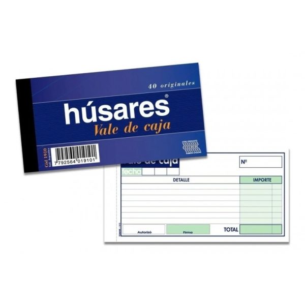 TALONARIO VALE DE CAJA "HUSARES"