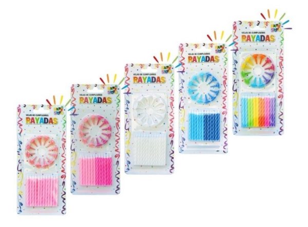 VELAS RAYADAS V x 24U